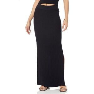 The Drop Tyler Ribbed Black Maxi Knit Skirt NEW Size Small